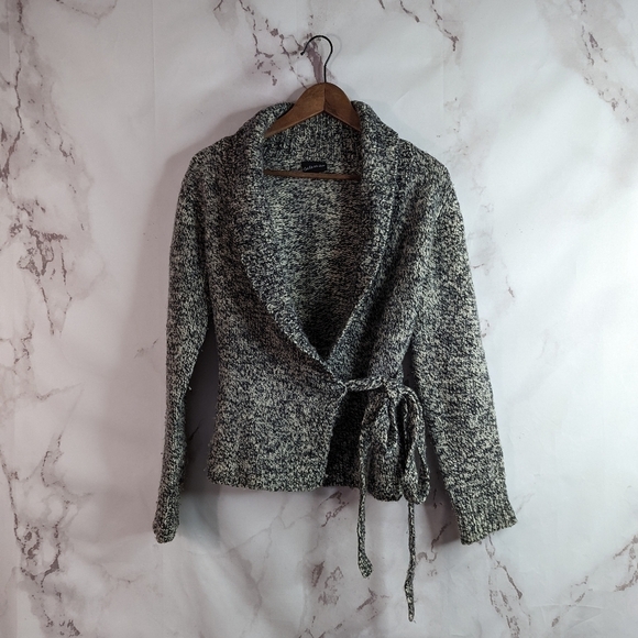 Claudia Strater Brown Wool Sweater Size Medium Wrap Cardigan EU 36 Women - Picture 11 of 11